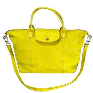 Vintage Longchamp Le Pliage Leather Crossbody Bag